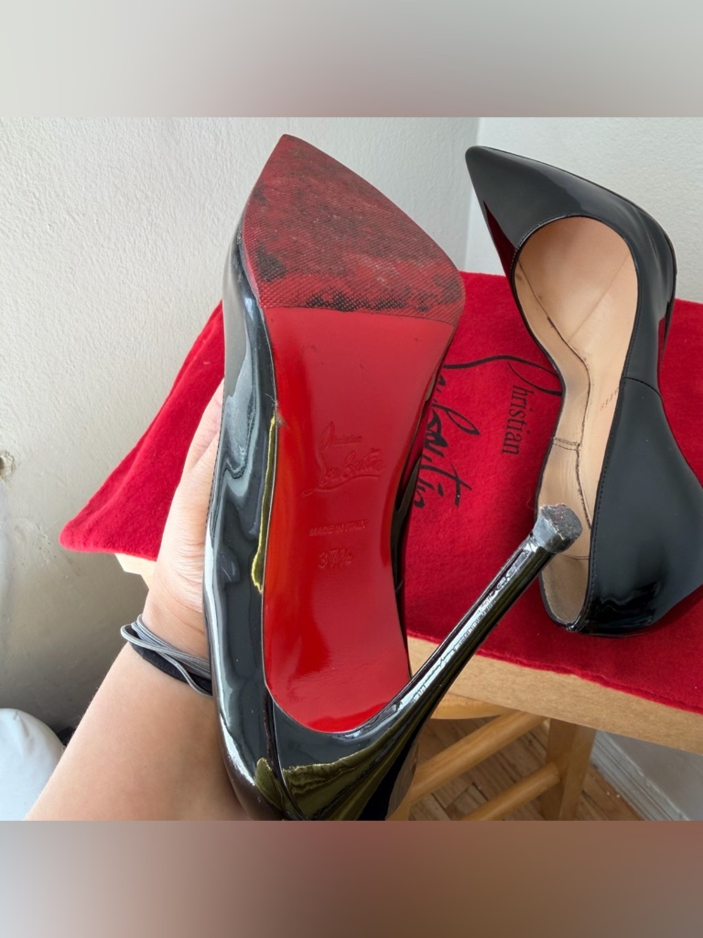 Christian Louboutin So Kate Pointed Toe Pump 120mm Black patent leather US 7.5 - Picture 15 of 16